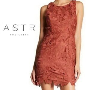 Astr Crochet Overlay Dress (Hole on Shoulder)